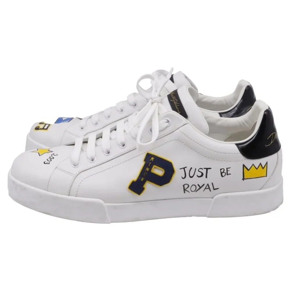 Dolce & Gabbana Portofino Sneakers in White Leather